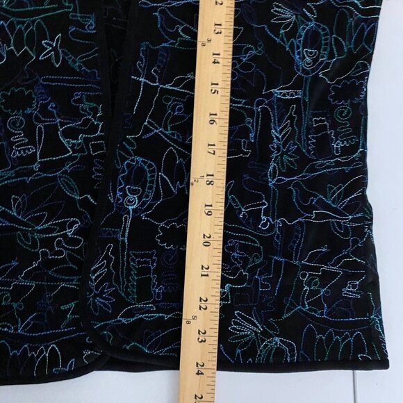 Chicos Travelers Cardigan Jacket Womens 0 US Small Embroidered Open Slinky Knit - Picture 8 of 8